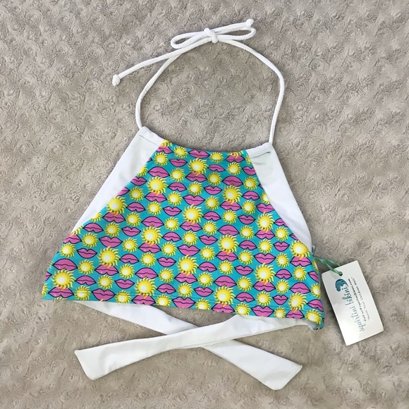 Squitini Bikini Halterkini Swim Top Halter Lips - Picture 1 of 5